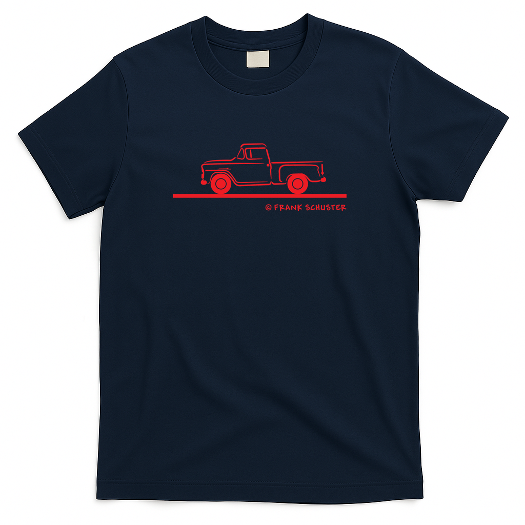 1958 1959 Chevrolet Pickup Truck Graphic T-Shirt - Navy Blue