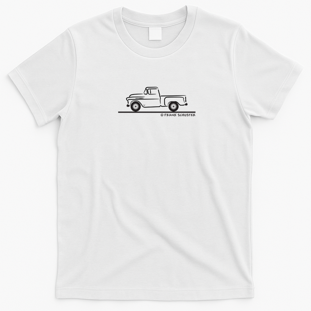 1955 Chevrolet Pickup Truck Retro Graphic Tee - White