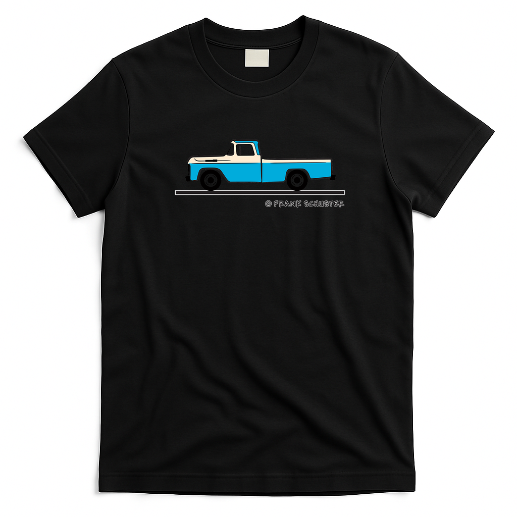 1960 Ford F 150 Pickup Truck Graphic T-Shirt - Black