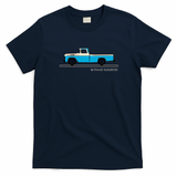 1960 Ford F 150 Pickup Truck Graphic T-Shirt - Navy Blue