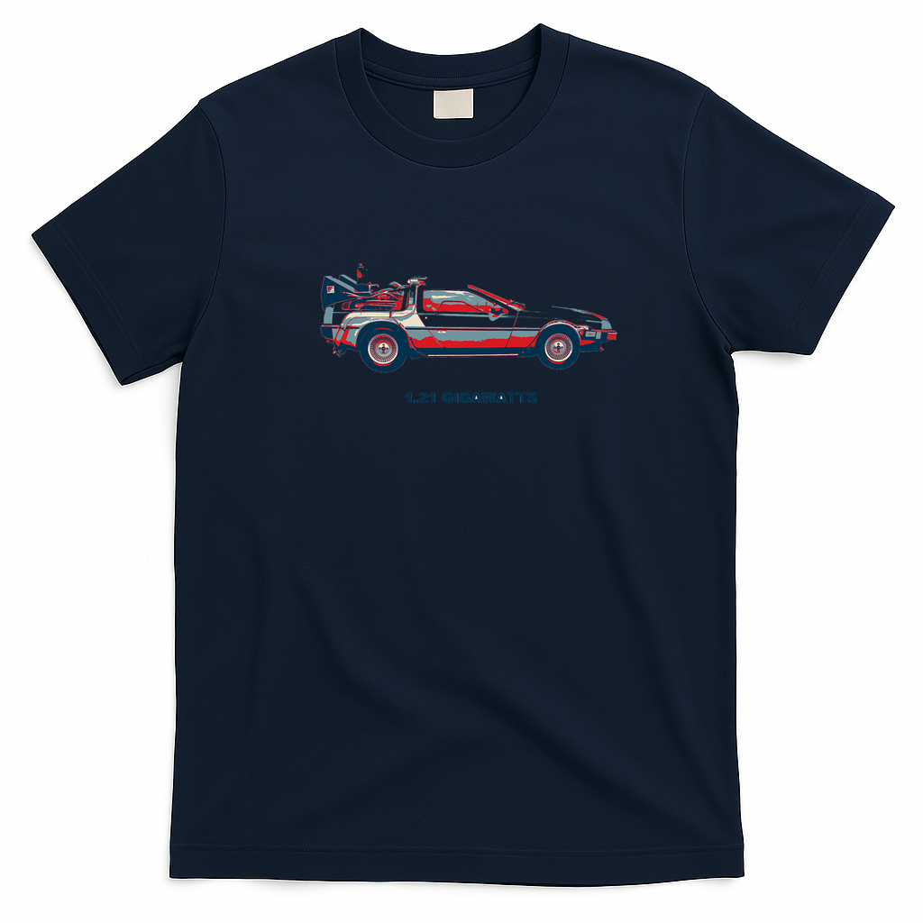 1.21 Gigawatts Retro Graphic Tee - Navy Blue