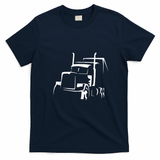 18-Wheeler OTR Truck Driver T-Shirt - Navy Blue