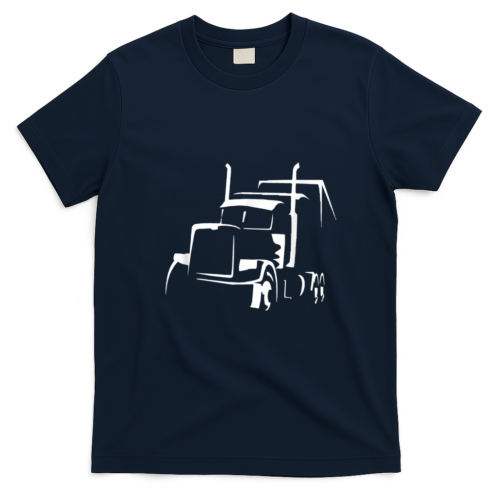 18-Wheeler OTR Truck Driver T-Shirt - Navy Blue