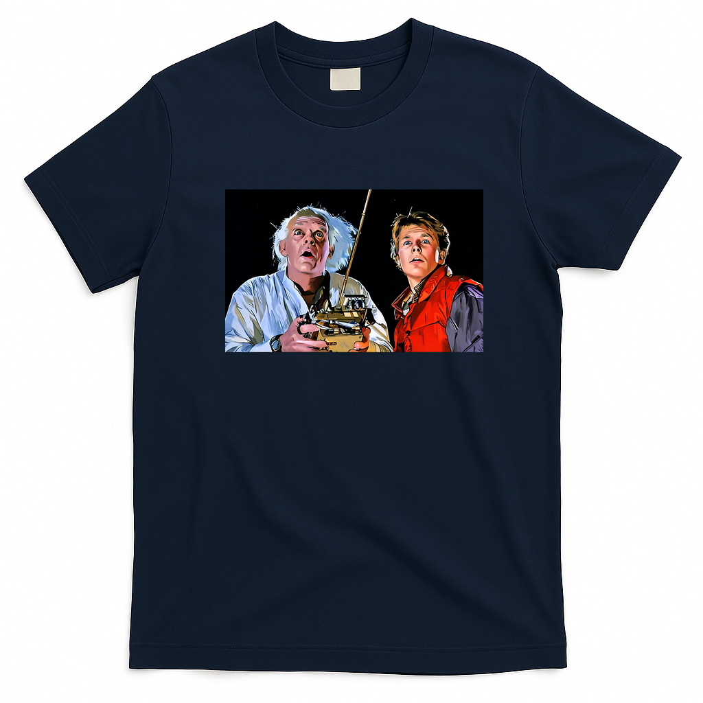 88 MPH Retro Time Machine T-Shirt - Navy Blue