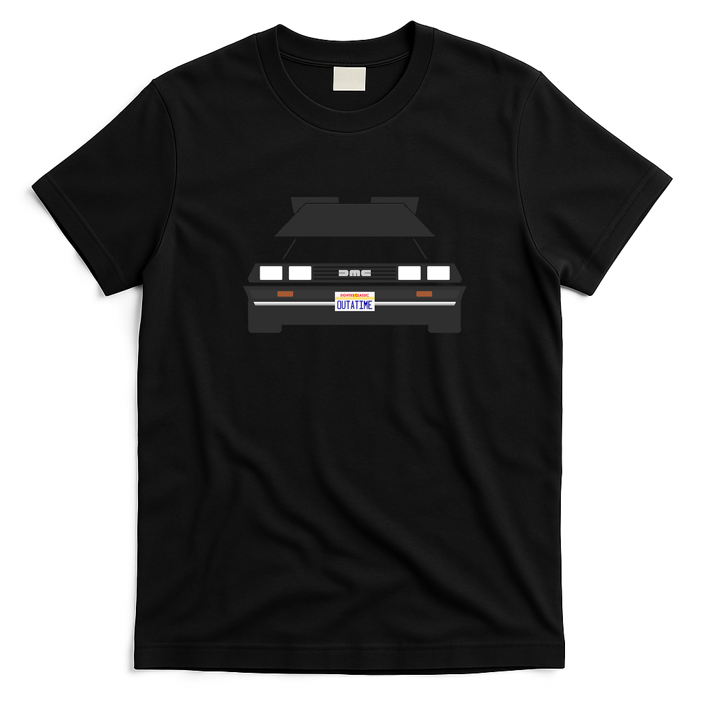 ’90s Childhood DeLorean T-Shirt - Black