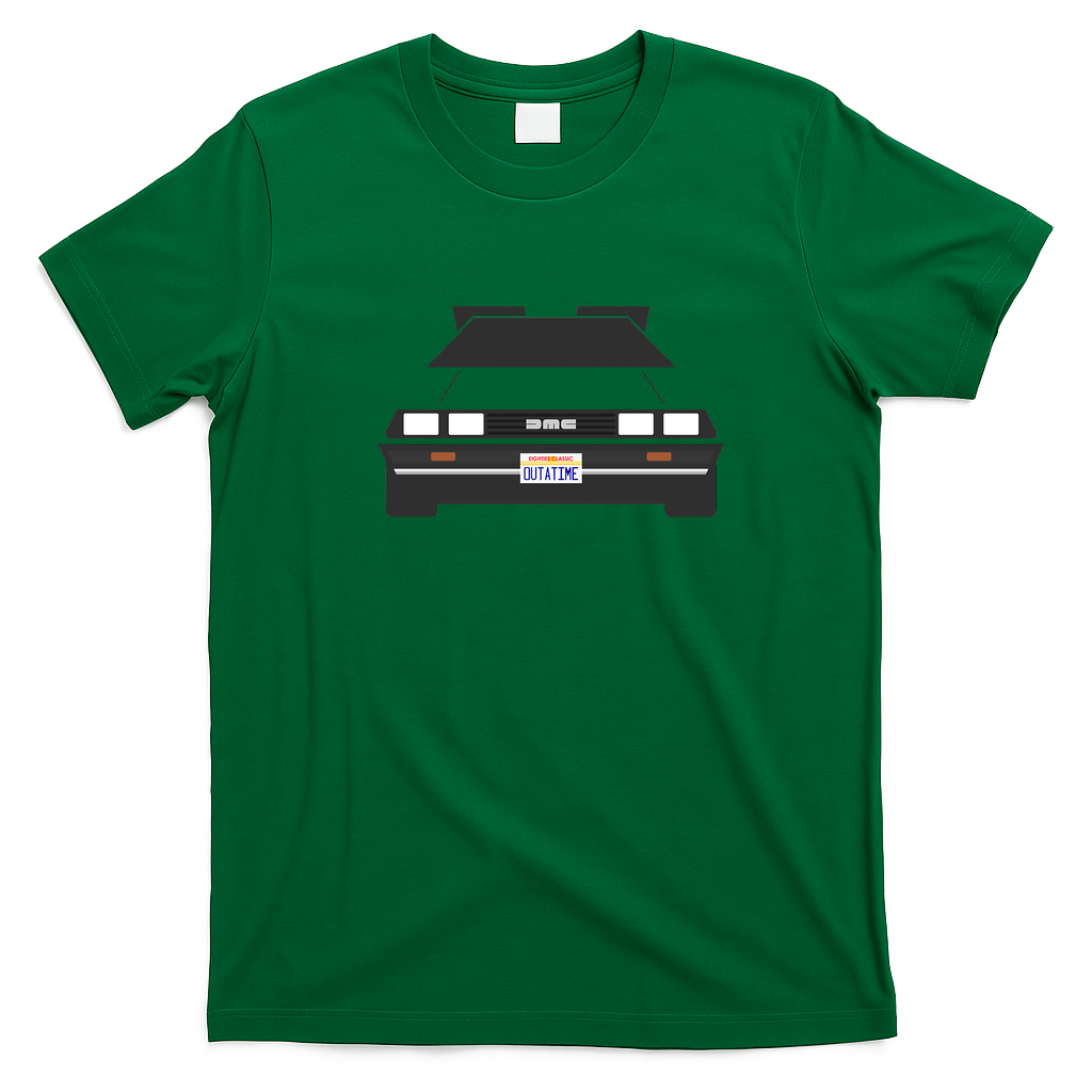 ’90s Childhood DeLorean T-Shirt - Irish Green