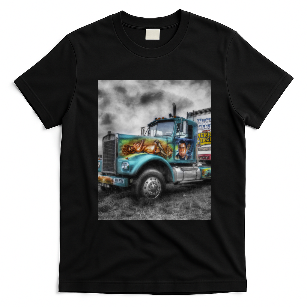 American Circus Truck Graphic T-Shirt - Black