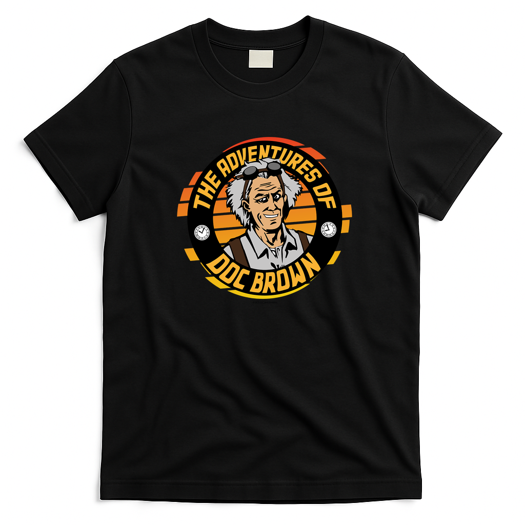 The Adventures of Doc Brown Retro Graphic Tee - Black