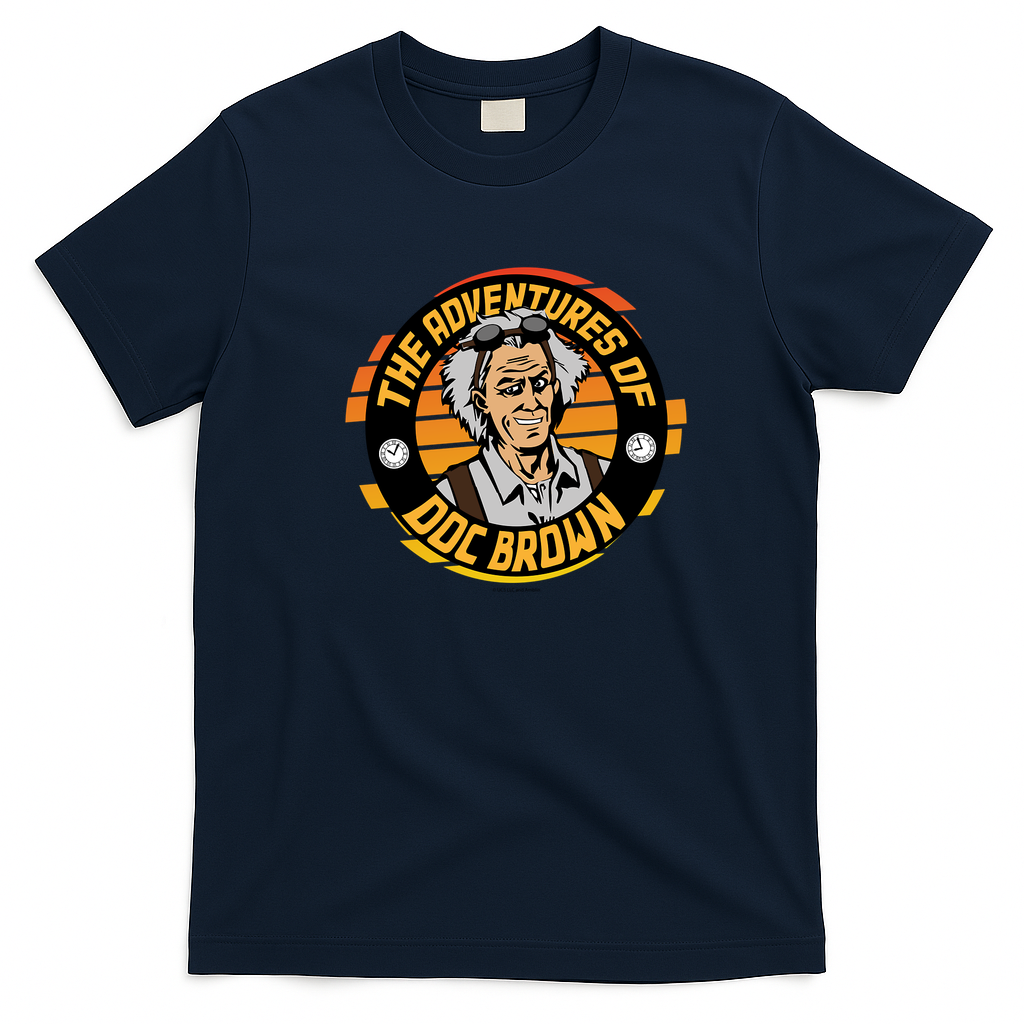 The Adventures of Doc Brown Retro Graphic Tee - Navy Blue