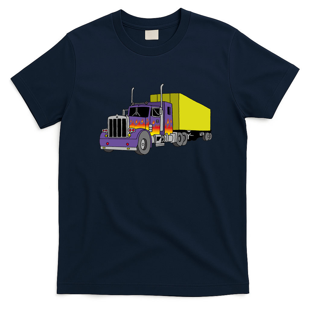 American Truck Vintage Graphic Tee - Navy Blue