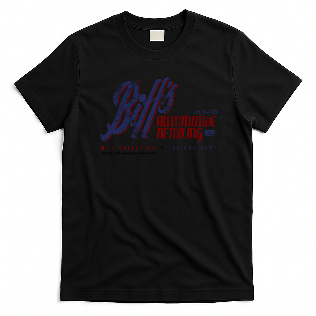 Biff’s Auto Detailing Retro Graphic Tee - Black