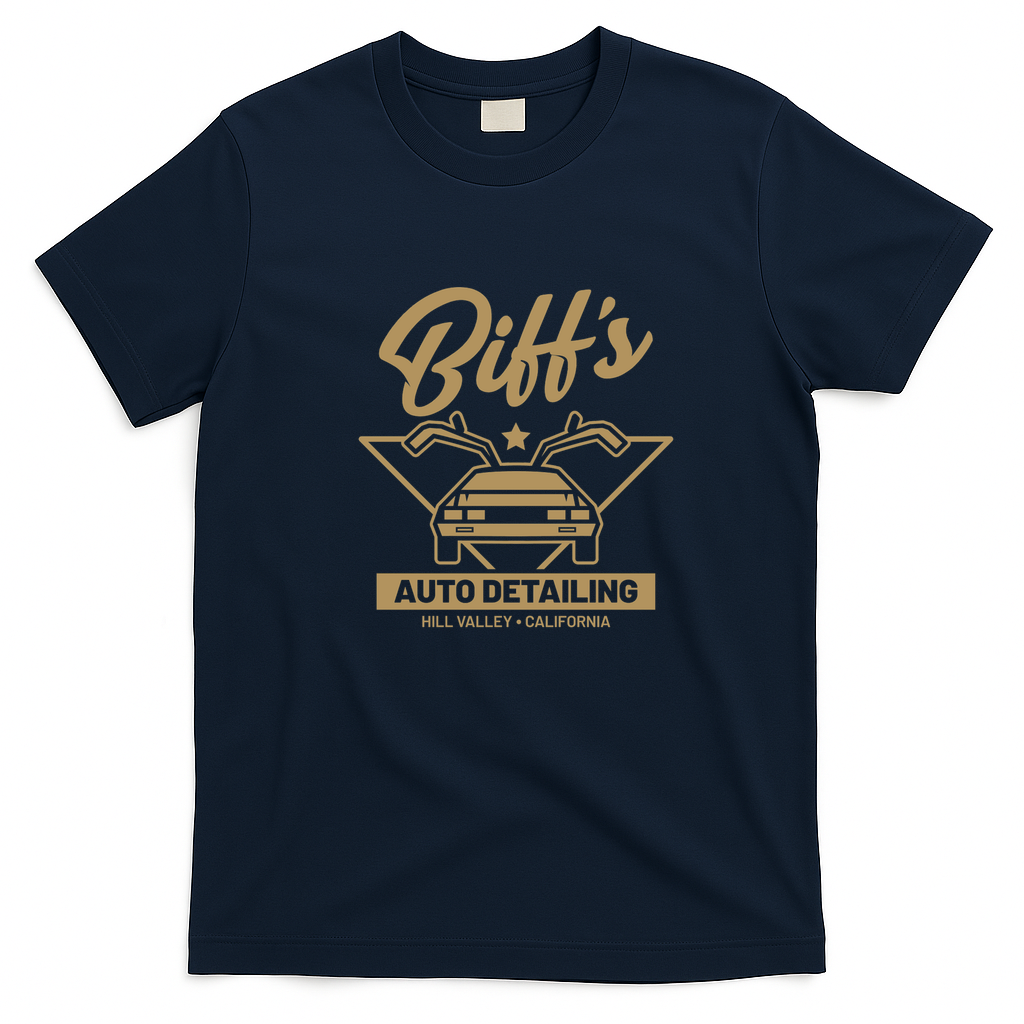 Biff’s Auto Detailing Retro Graphic Tee – Edition 2 - Navy Blue