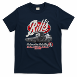 Biff’s Automotive Detail Back to the Future Worn Out Vintage T-Shirt - Navy Blue