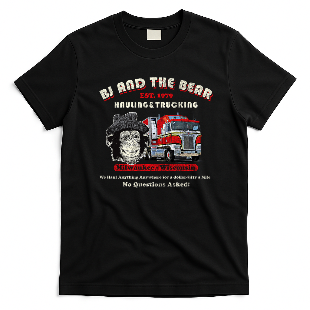 BJ and the Bear Distressed Trucking Tee - Black
