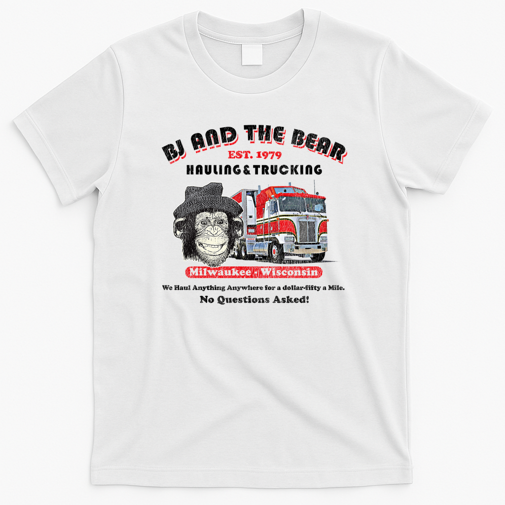 BJ and the Bear Worn Trucking T-Shirt - White