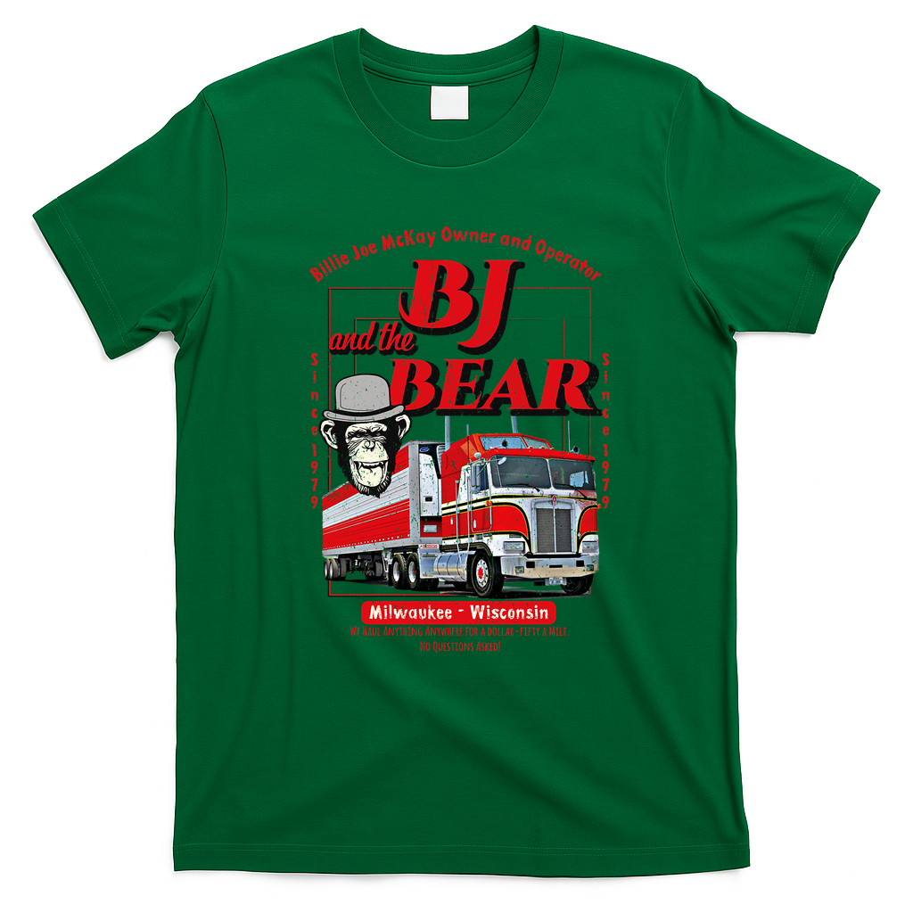 BJ and the Bear Trucking Light Logo Tee - Irish Green