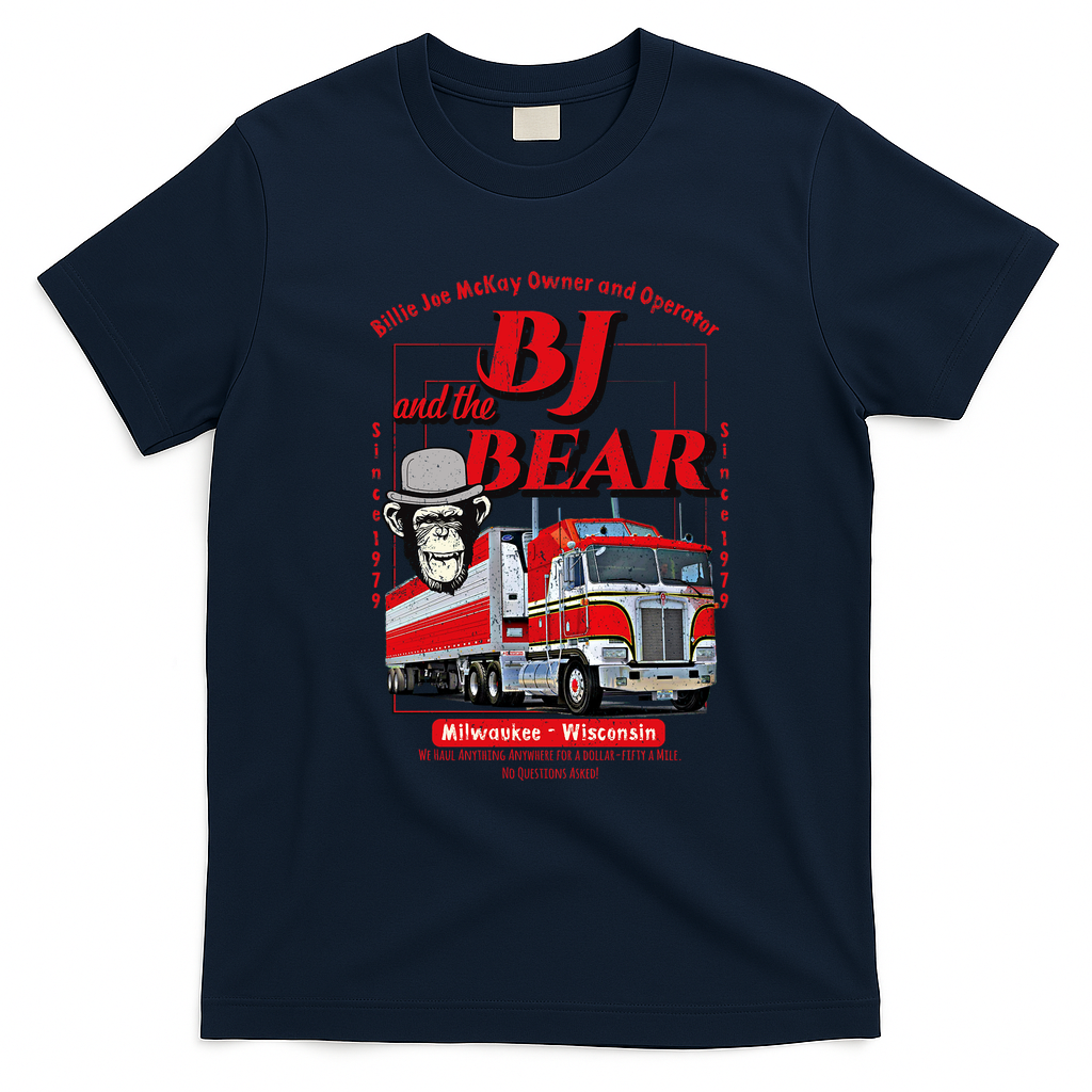 BJ and the Bear Trucking Light Logo Tee - Navy Blue