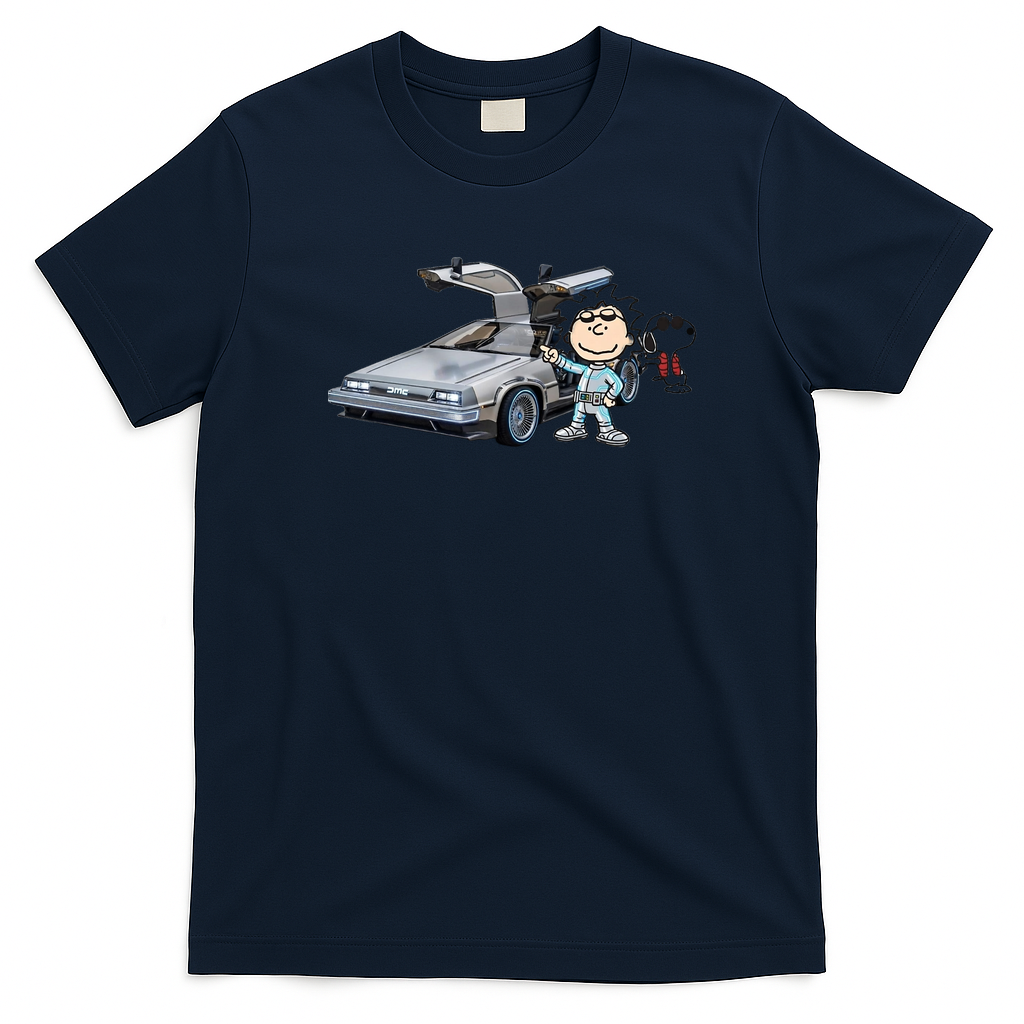 Back to Charlie Retro Graphic Tee - Navy Blue