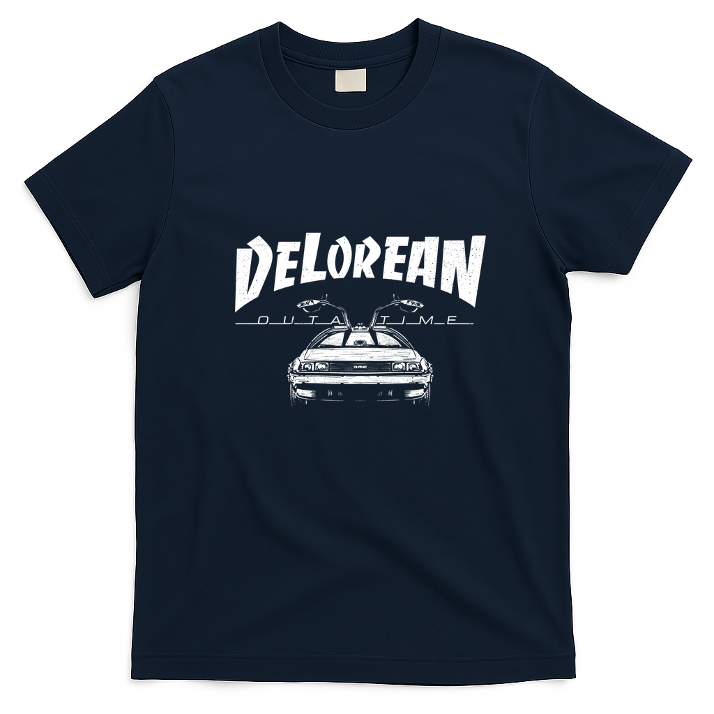 Back to Classic Retro Graphic Tee - Navy Blue