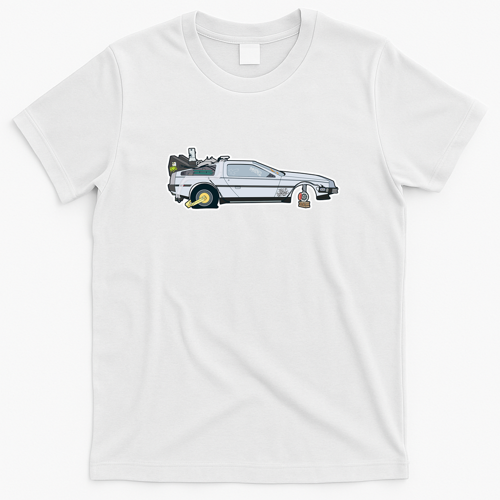 Busted: DeLorean DMC-12 Graphic T-Shirt - White