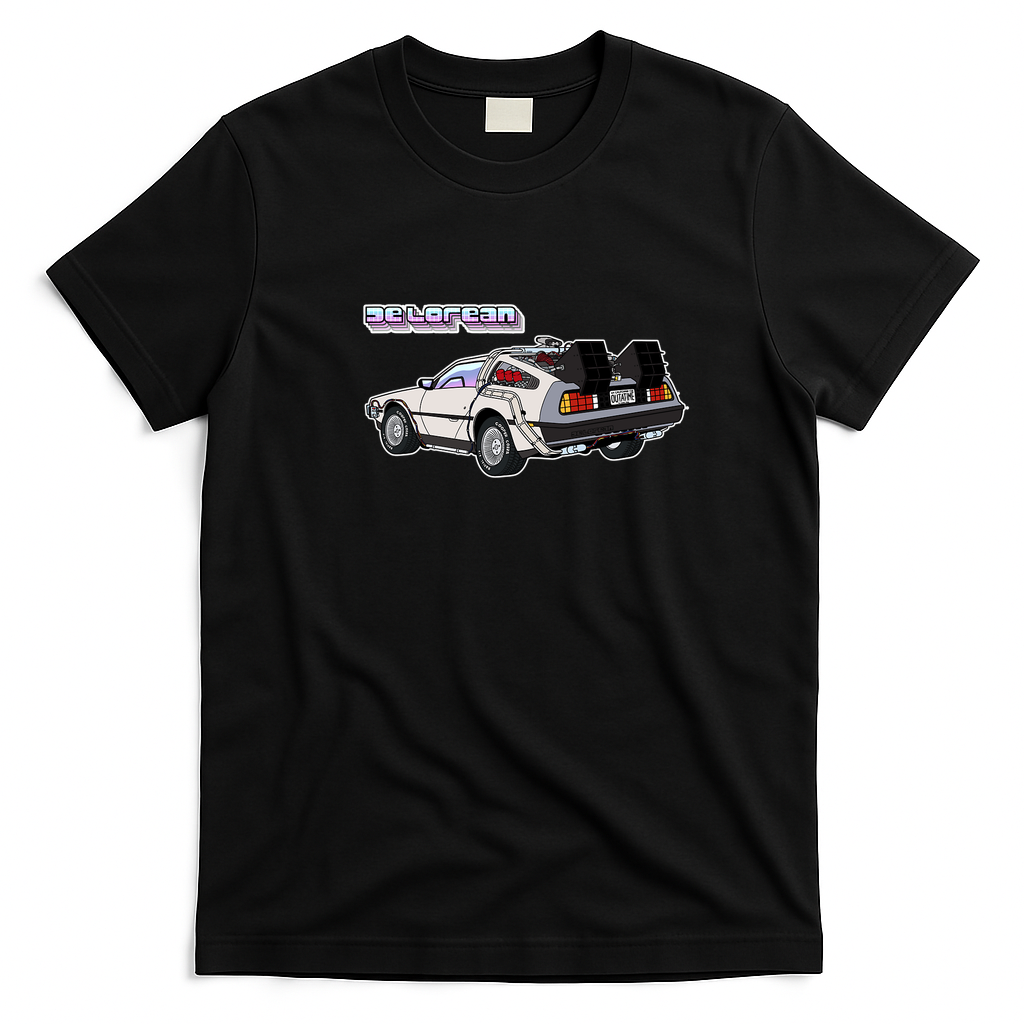 BTTF DeLorean Graphic T-Shirt - Black