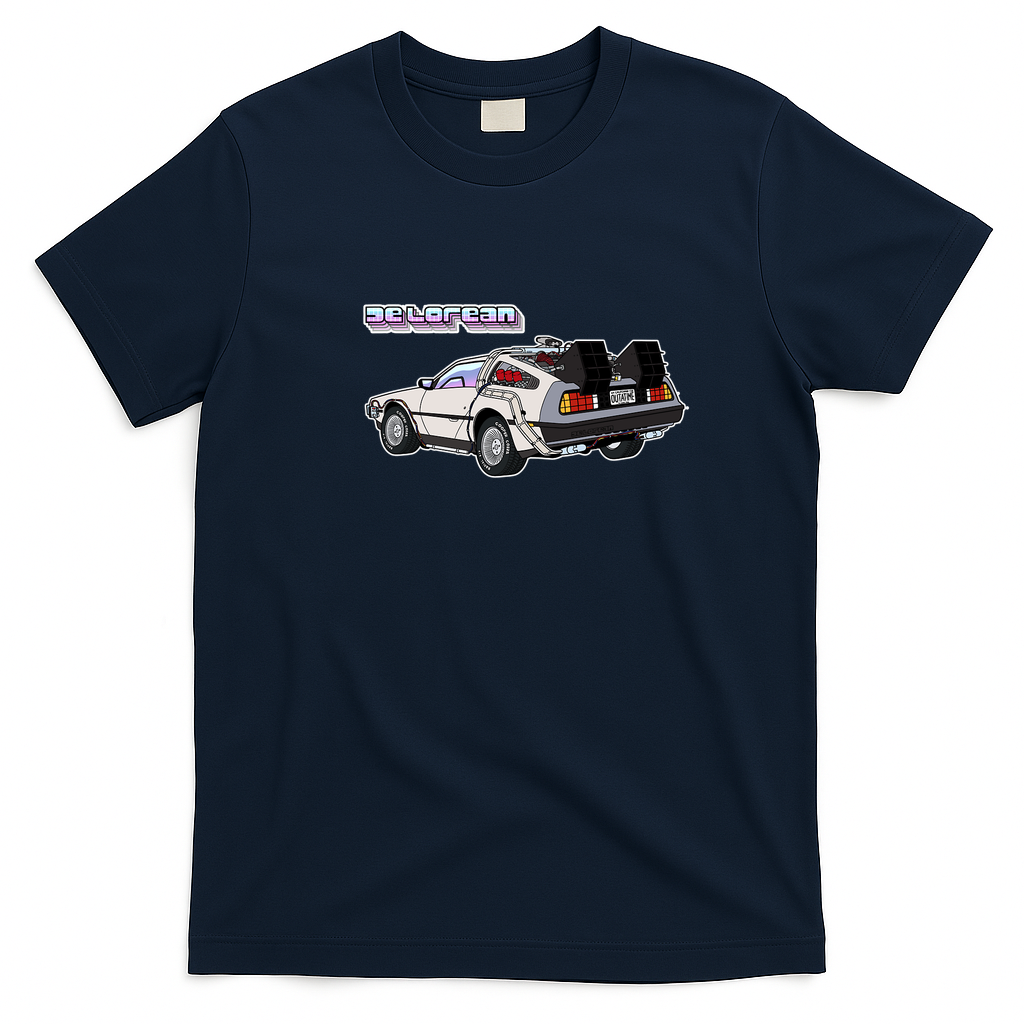 BTTF DeLorean Graphic T-Shirt - Navy Blue