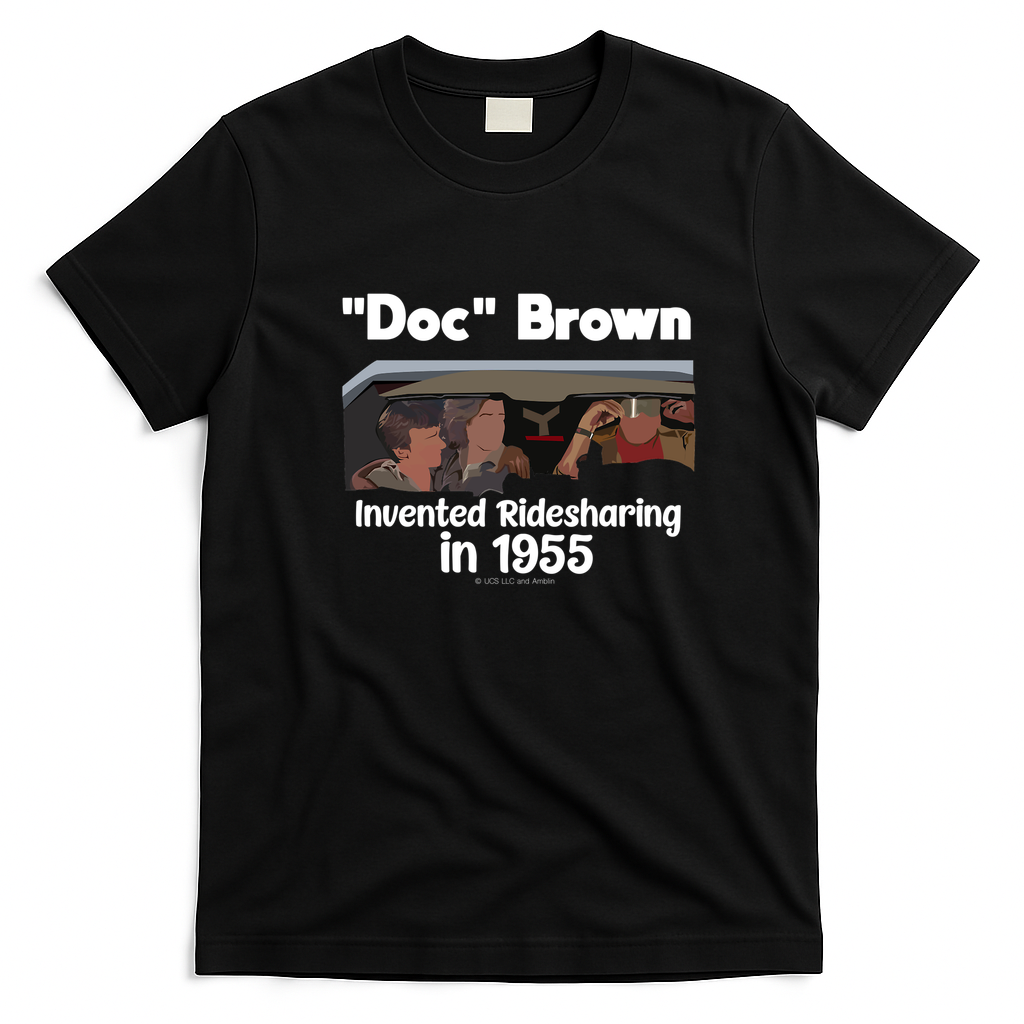 Doc Brown Invented Ride-Sharing T-Shirt - Black