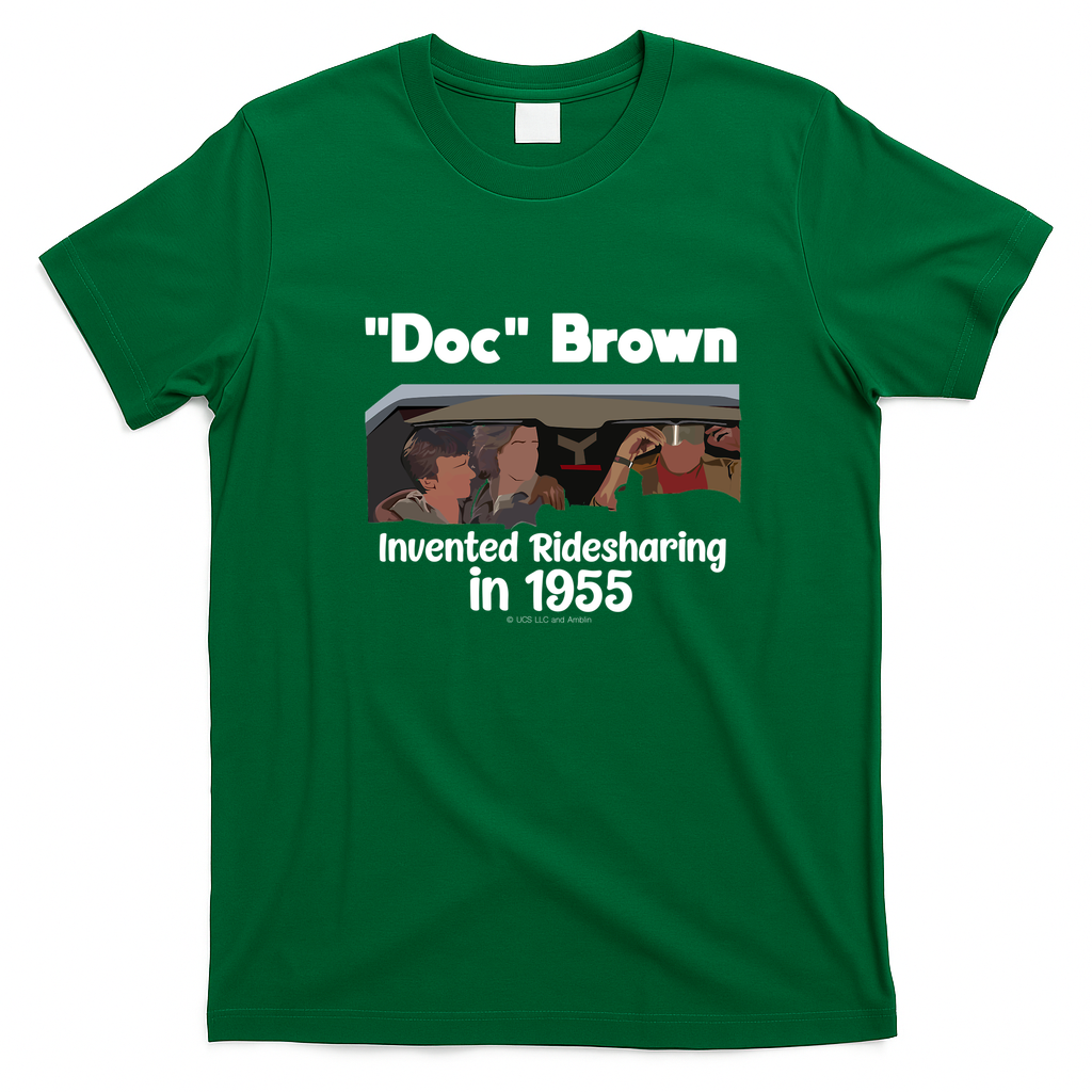 Doc Brown Invented Ride-Sharing T-Shirt - Irish Green