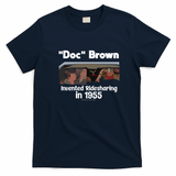 Doc Brown Invented Ride-Sharing T-Shirt - Navy Blue