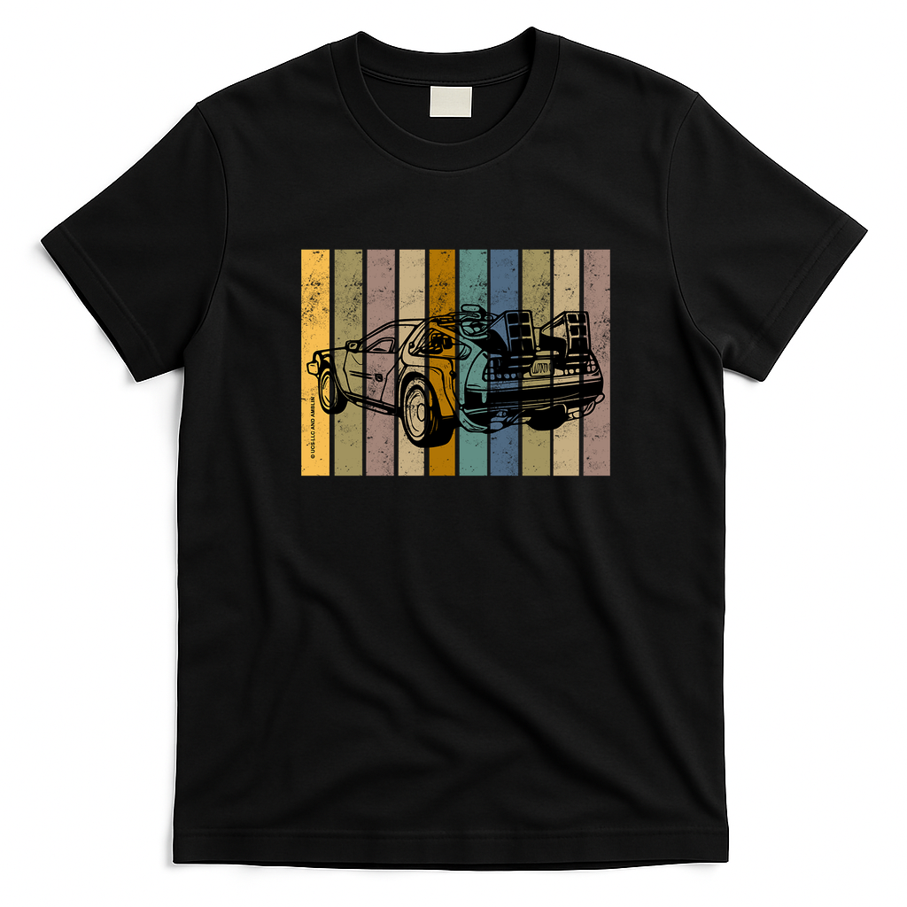 Back to the Future DMC DeLorean Heritage T-Shirt - Black