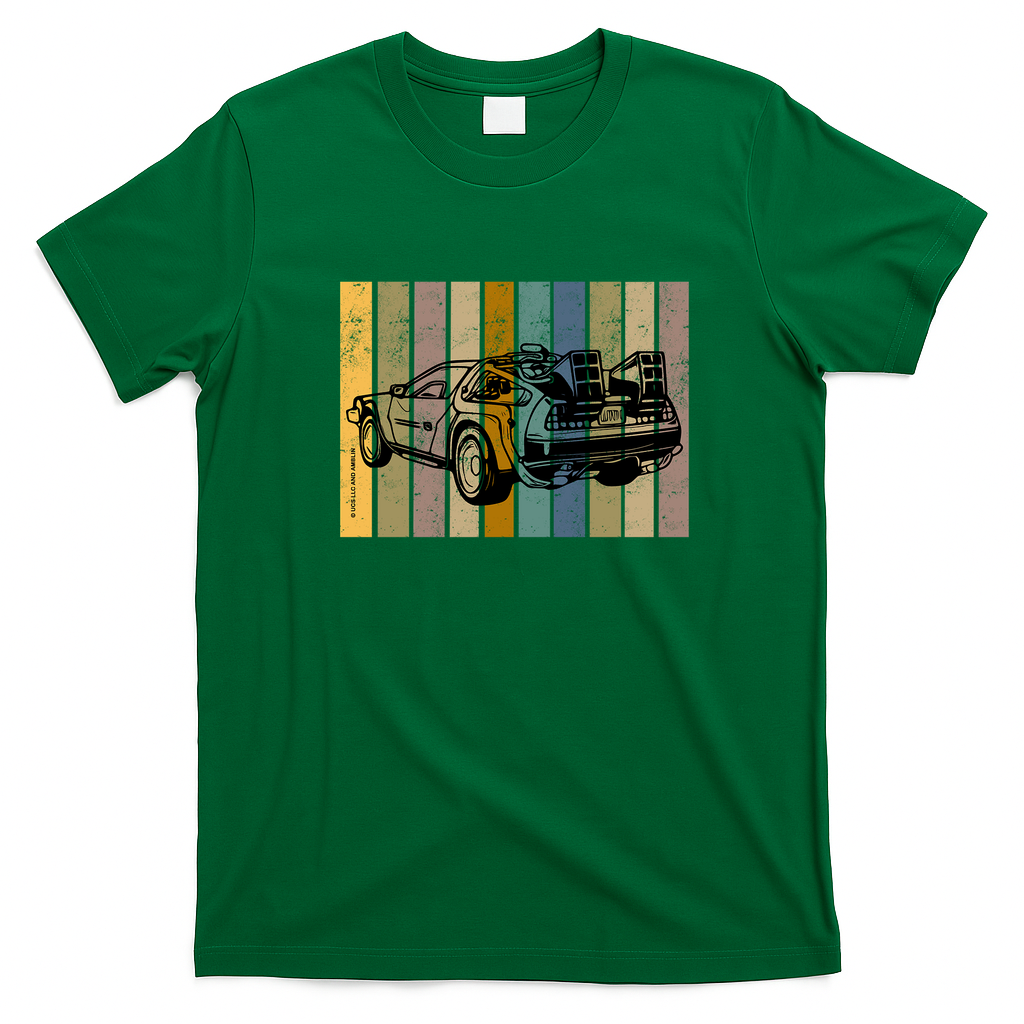 Back to the Future DMC DeLorean Heritage T-Shirt - Irish Green