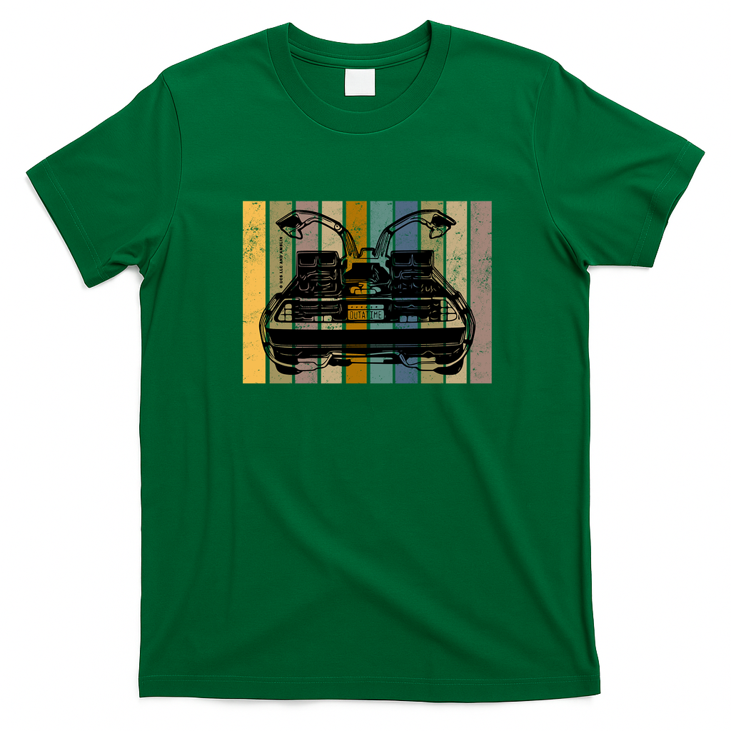 Back to the Future DMC DeLorean Old-School T-Shirt - Irish Green
