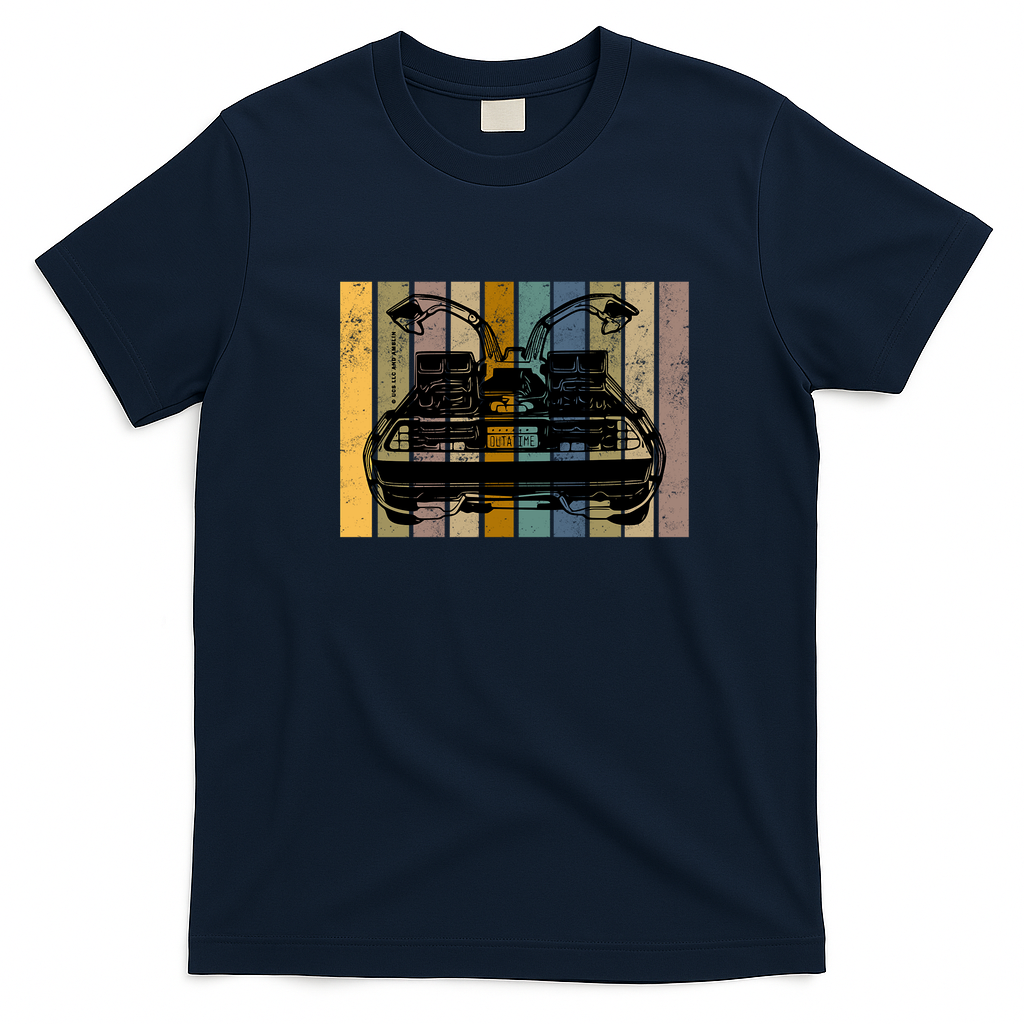 Back to the Future DMC DeLorean Old-School T-Shirt - Navy Blue