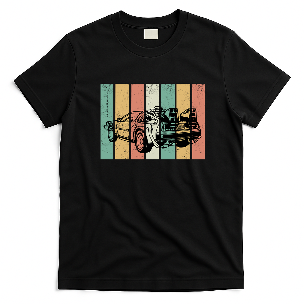 Back to the Future DMC DeLorean Retro Graphic Tee - Black