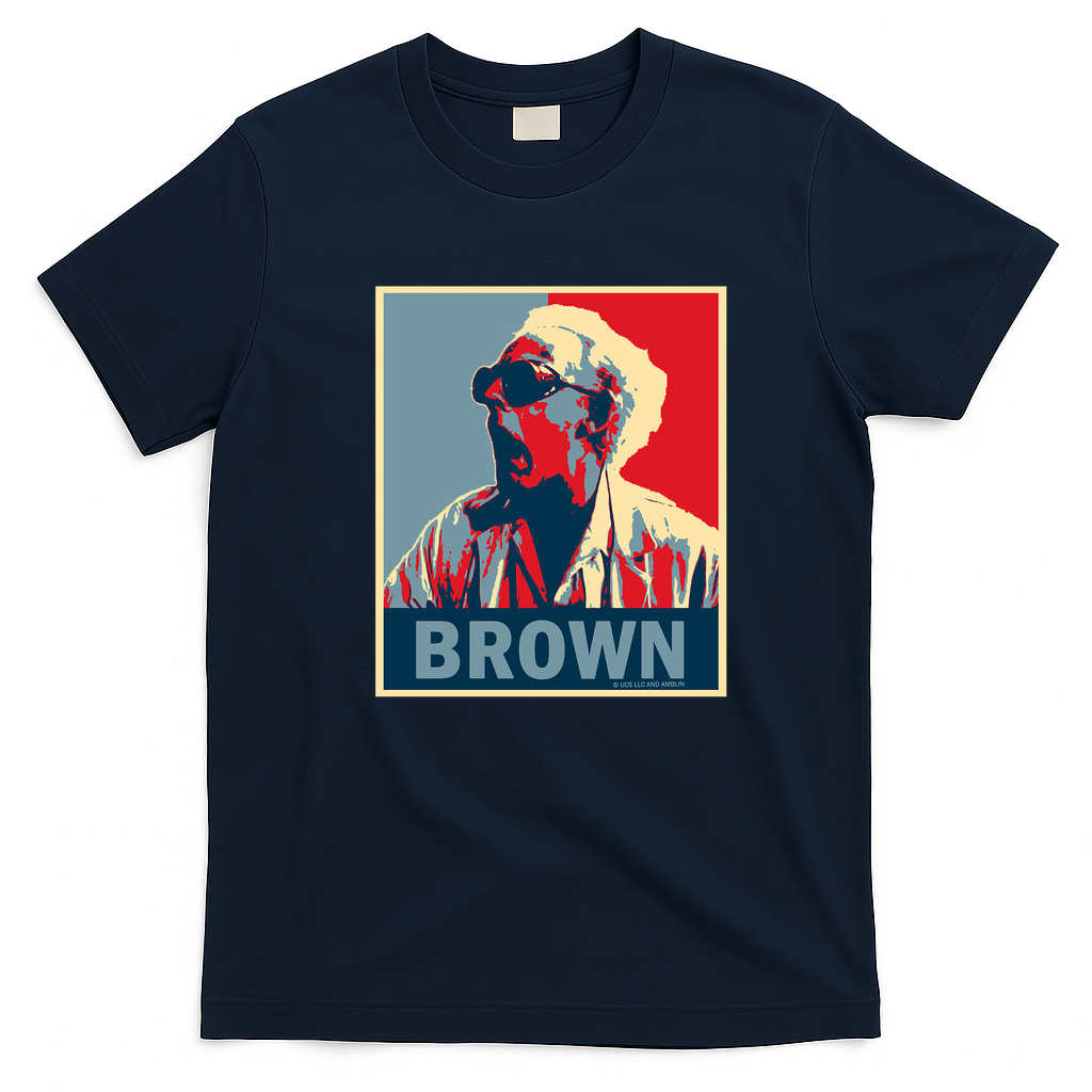 Doc Brown Back to the Future Retro Graphic Tee - Navy Blue