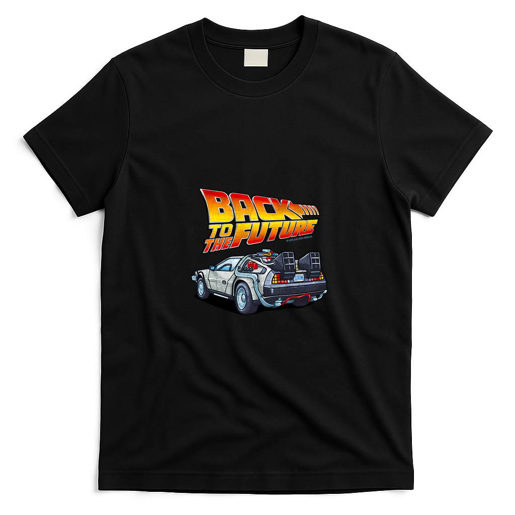 Back to the Future DMC DeLorean Graphic T-Shirt - Black