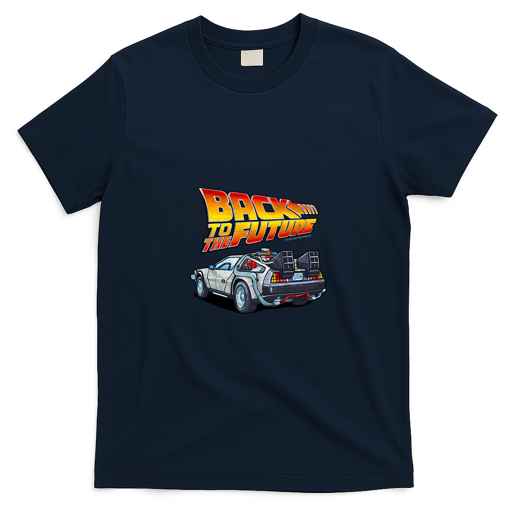 Back to the Future DMC DeLorean Graphic T-Shirt - Navy Blue
