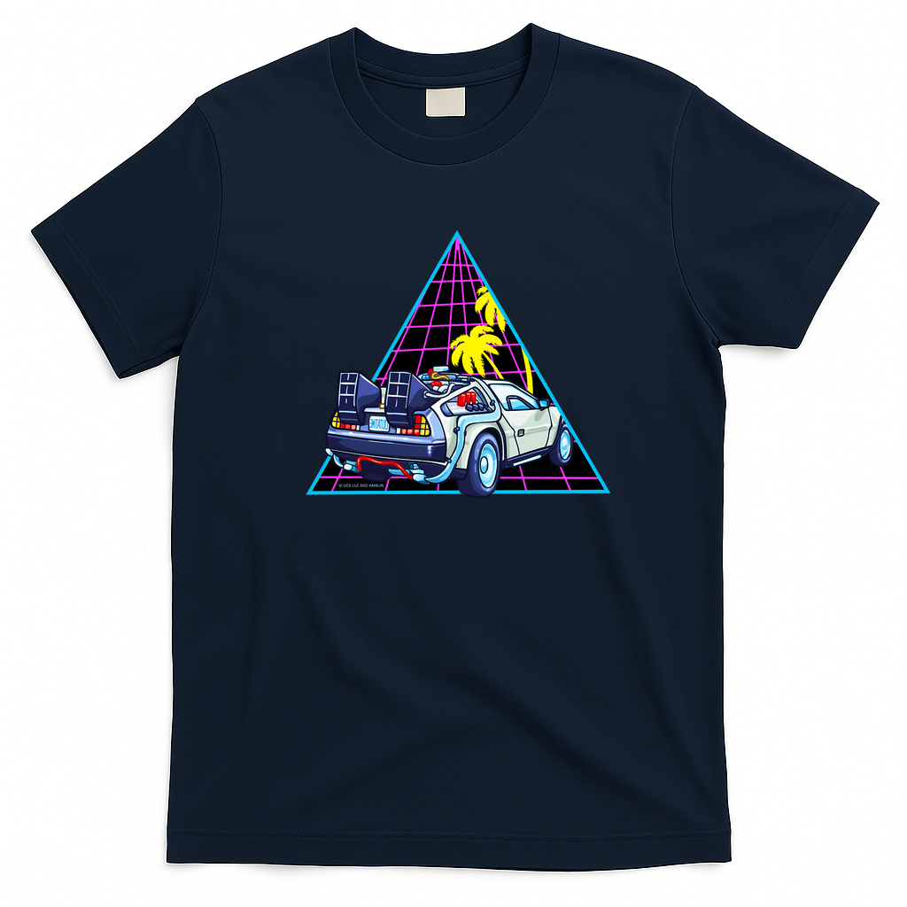 Back to the Future DMC DeLorean Bold Graphic Tee - Navy Blue