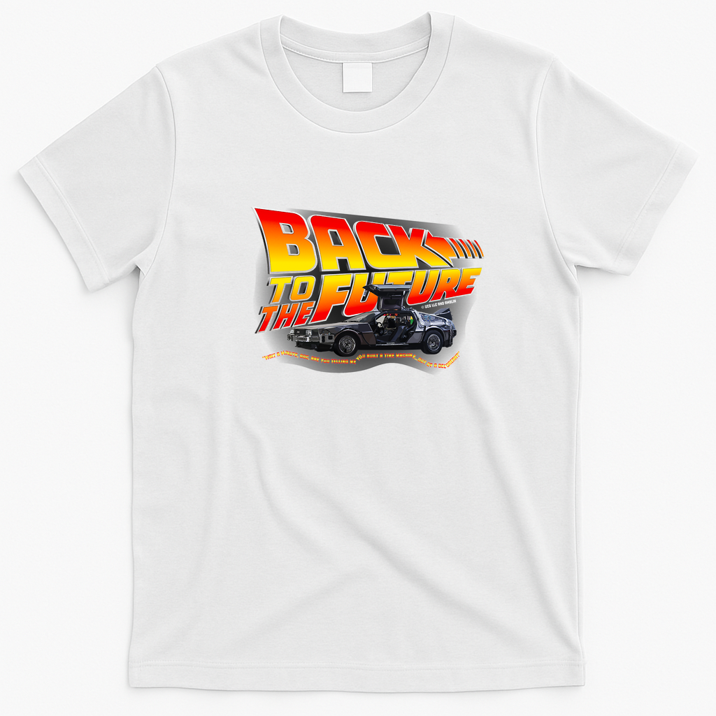 Back to the Future Time Machine Graphic T-Shirt - White