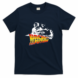 DeLorean Fire Tracks Marty & Doc T-Shirt - Navy Blue