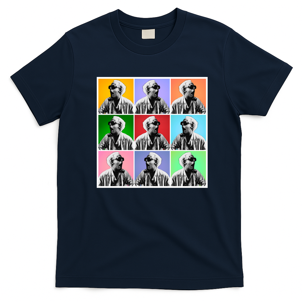 Doc Brown Great Scott Pop Art T-Shirt - Navy Blue