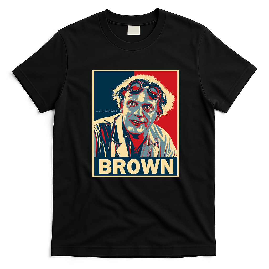 Doc Brown Back to the Future Distressed Graphic Tee - Black