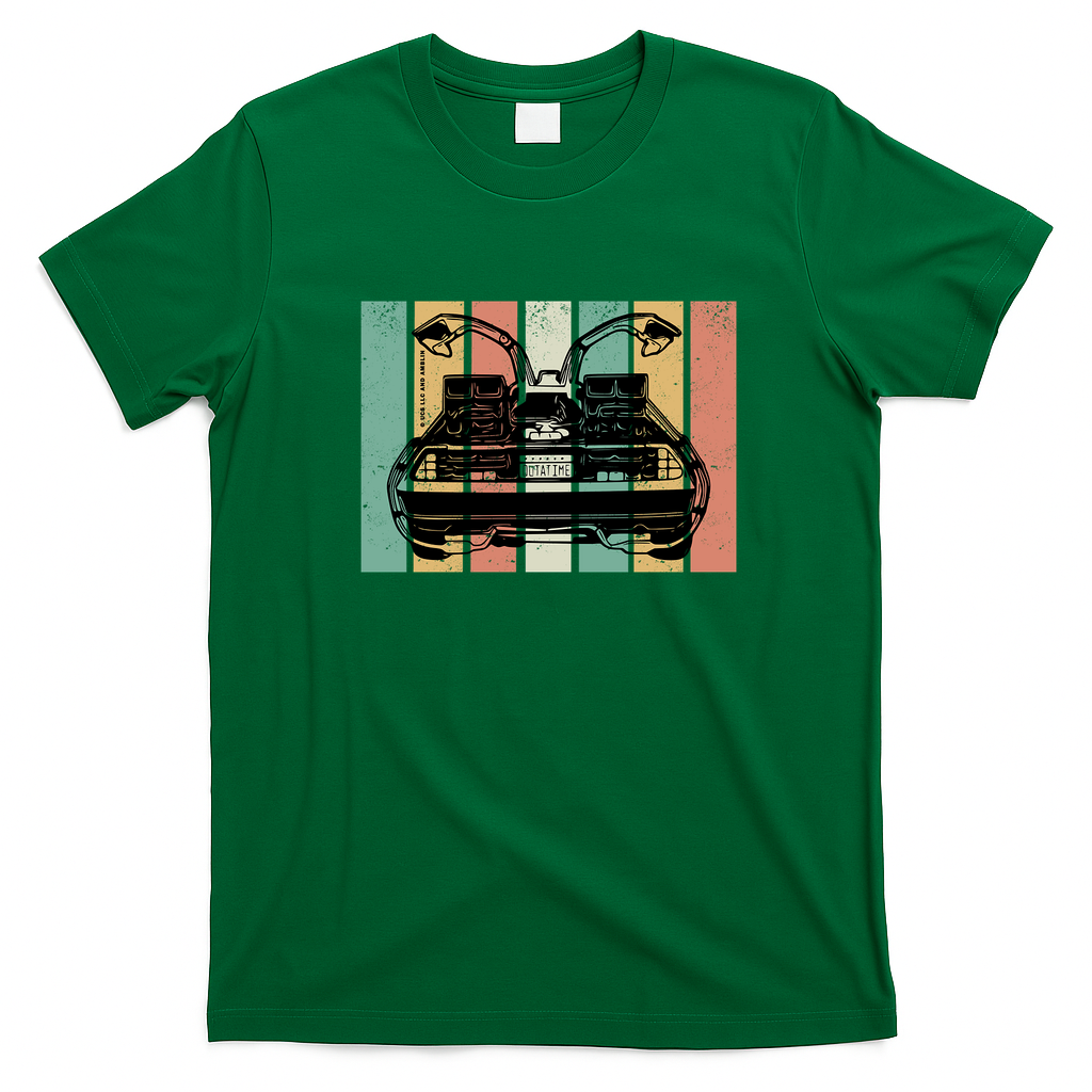 Back to the Future DMC DeLorean Classic Logo T-Shirt - Irish Green