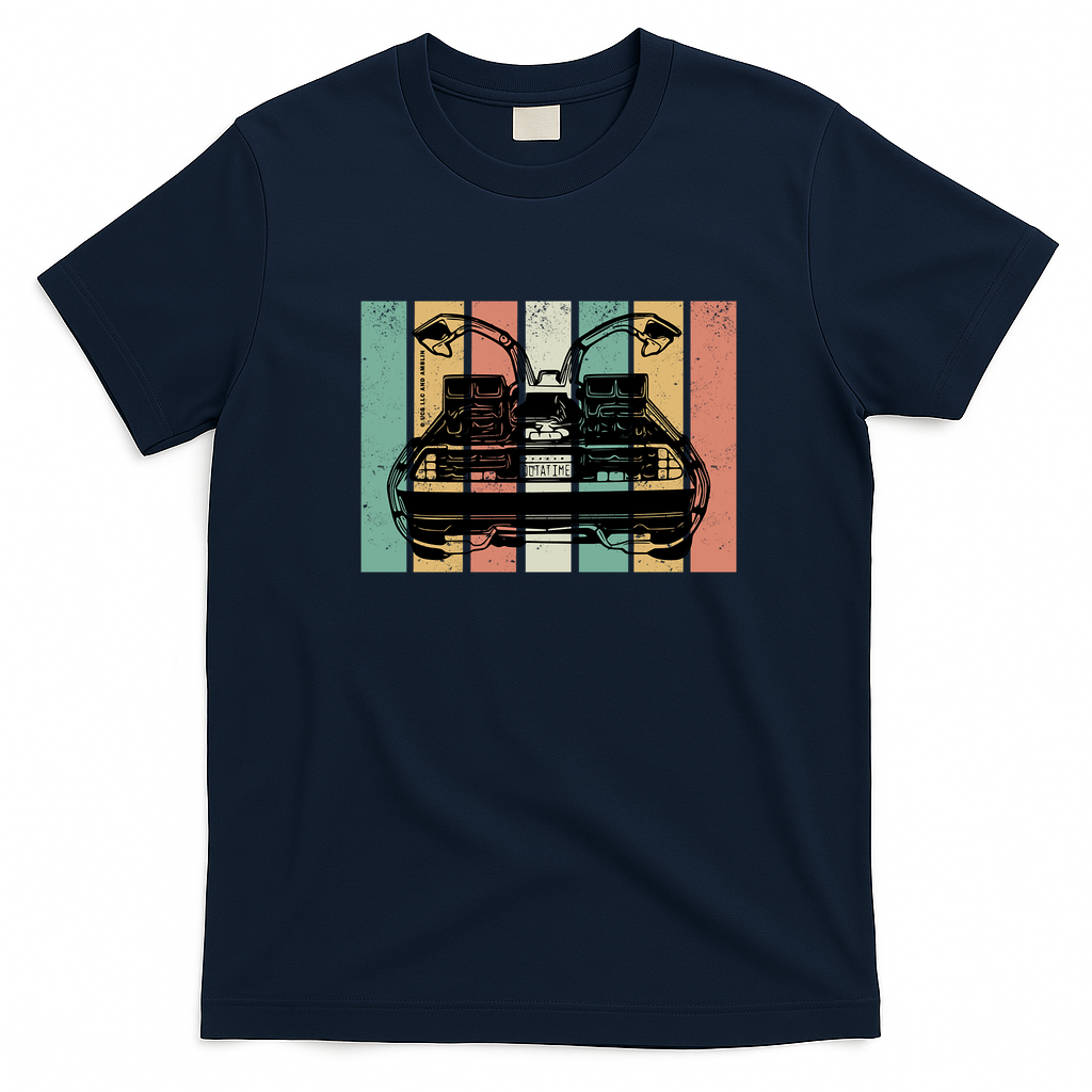 Back to the Future DMC DeLorean Classic Logo T-Shirt - Navy Blue