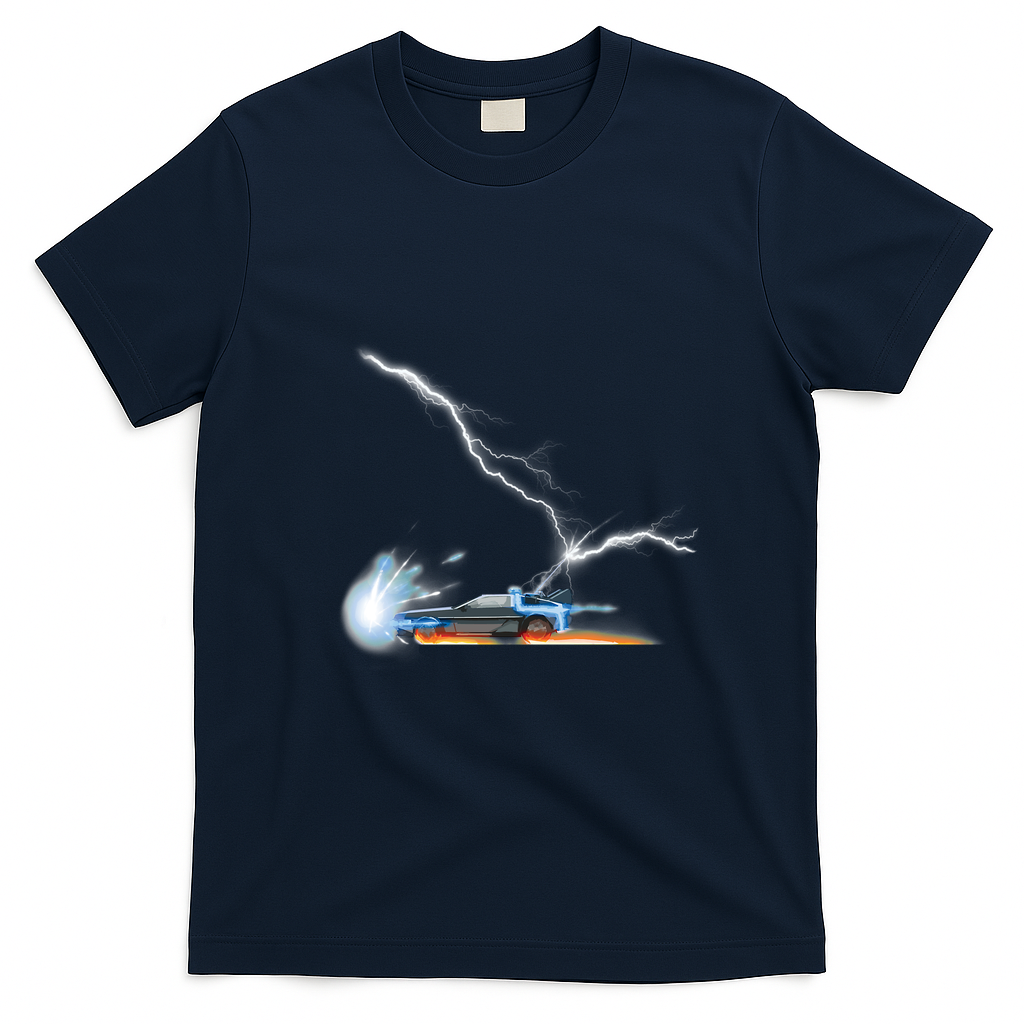Back to the Future Old-School T-Shirt - Navy Blue