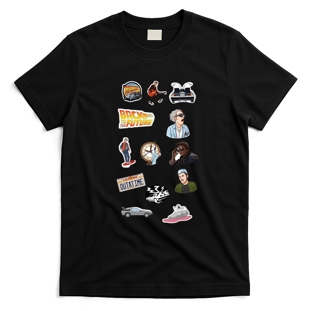 Back to the Future 1985 Retro Graphic Tee - Black