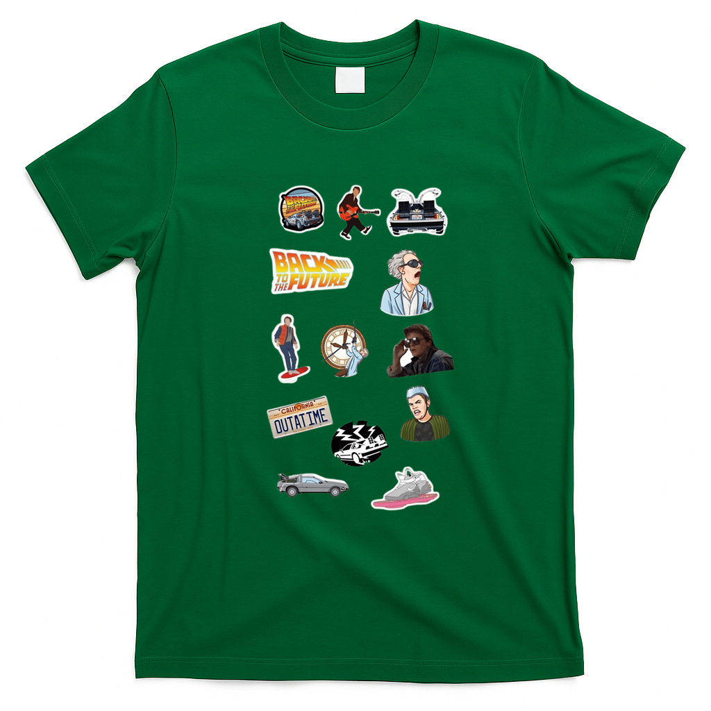 Back to the Future 1985 Retro Graphic Tee - Irish Green
