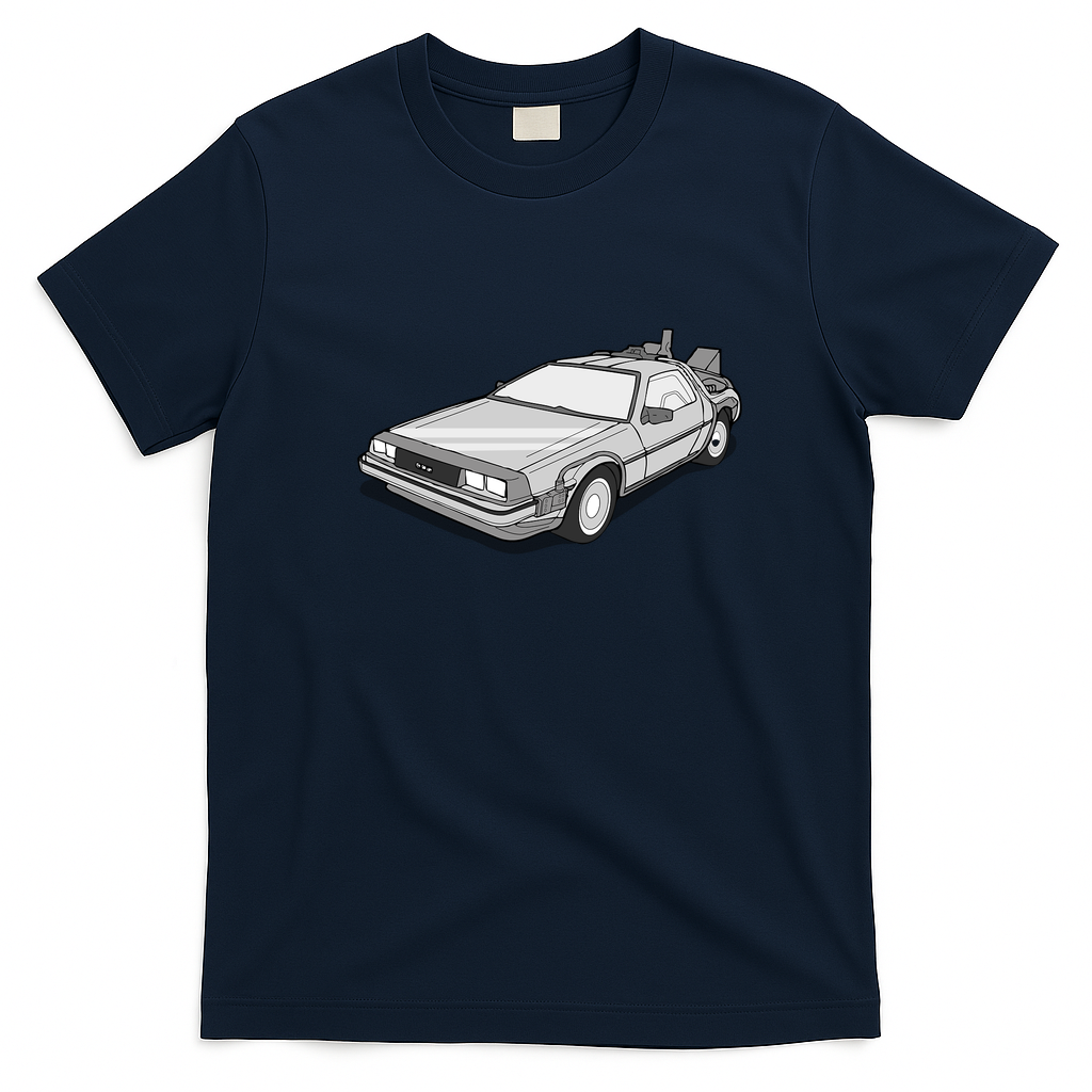 Back to the Future DeLorean Heritage T-Shirt - Navy Blue
