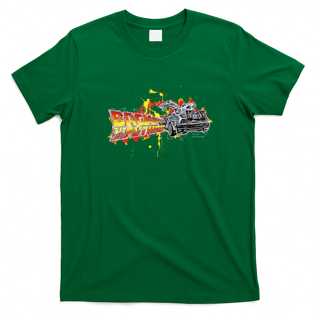 Back to the Future DeLorean Classic Logo T-Shirt - Irish Green