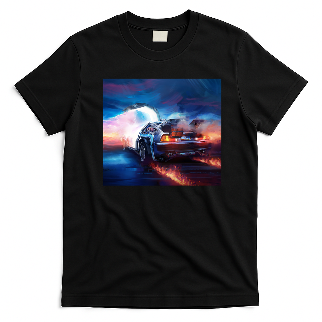 Back to the Future DeLorean Time Machine Tee - Black